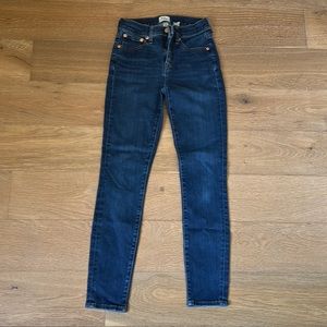 J crew toothpick jeans in dark wash size 23